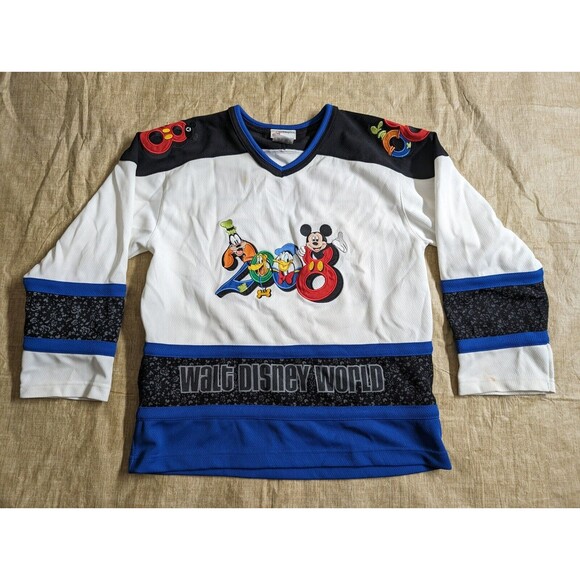 Walt Disney Hockey Jersey 2008 Kids XL Mickey Mouse Goofy Pluto Donald Duck